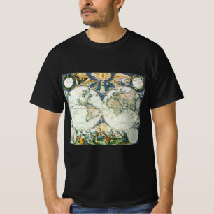 Vintage Antique Old World Map by Pieter Goos, 1666 T-Shirt