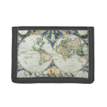 Vintage Antique Old World Map by Pieter Goos, 1666 Trifold Wallet