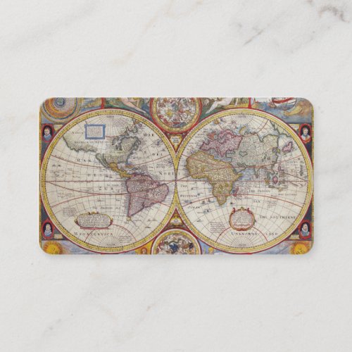 Vintage Antique Old World Map cartography Business Card
