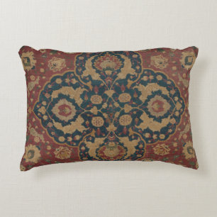 Vintage Antique Oriental Persian Red Pattern Accent Pillow