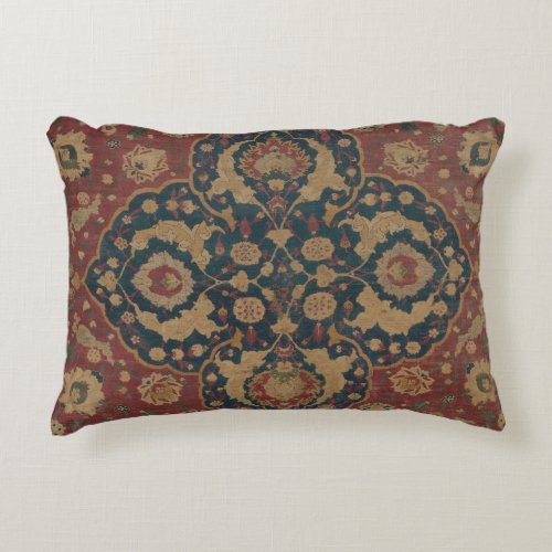 Vintage Antique Oriental Persian Red Pattern Accent Pillow