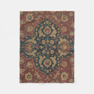 Vintage Antique Oriental Persian Red Pattern Fleece Blanket