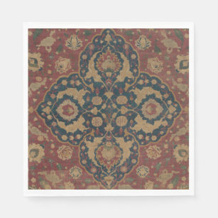 Vintage Antique Oriental Persian Red Pattern  Napkins