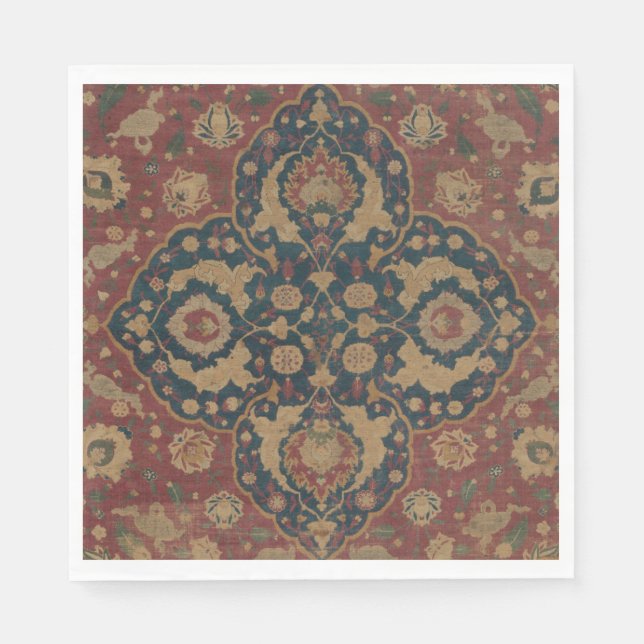 Vintage Antique Oriental Persian Red Pattern  Napkins (Front)