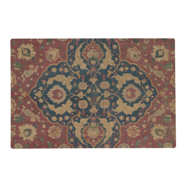 Vintage Antique Oriental Persian Red Pattern Placemat (Front)