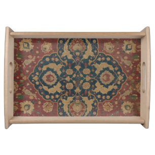 Vintage Antique Oriental Persian Red Pattern Serving Tray