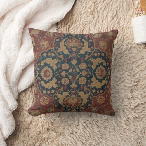 Vintage Antique Oriental Persian Red Pattern Throw Pillow
