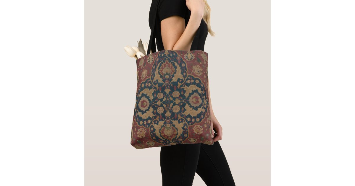 Persian Ornament Bag Floral Print Tote Bag Boho Tote Bag 