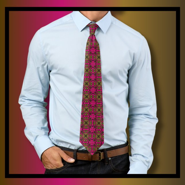 Vintage Antique Ornate Gold Damask Pattern Neck Tie (Creator Uploaded)