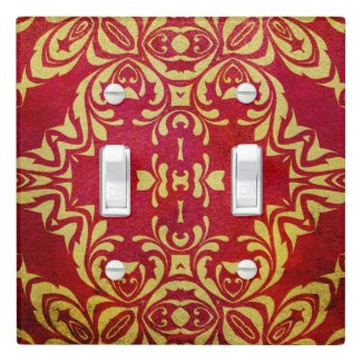 Vintage Antique Ornate Royal Gold And Red Damask Light Switch Cover