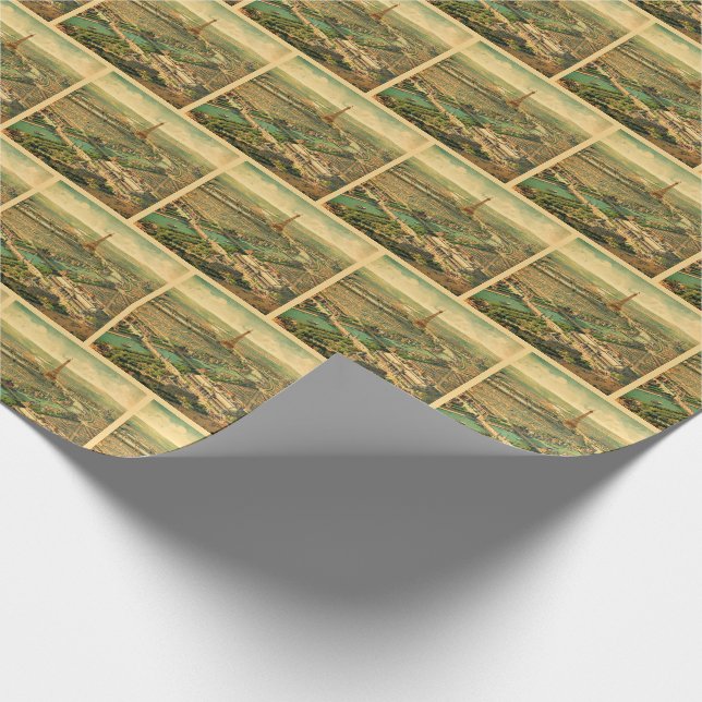 Vintage Antique Paris Print Wrapping Paper (Corner)