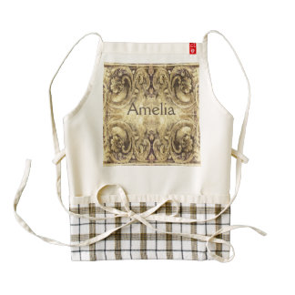 Vintage,antique ,pattern,grunge,worn,wood,wall zazzle HEART apron