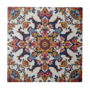 Vintage Antique Persian Oriental Turkish Pattern Ceramic Tile