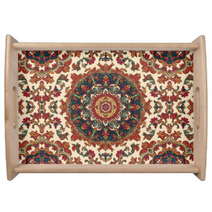 Vintage Antique Persian Oriental Turkish Pattern Serving Tray