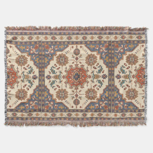 Vintage Antique Persian Oriental Turkish Pattern Throw Blanket