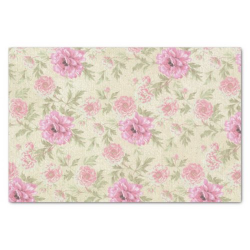 Vintage Antique pink Watercolor Floral botanical  Tissue Paper