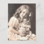 Vintage Antique Portrait of a Girl and her Doll Postcard