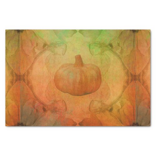 Vintage Antique Pumpkin Sunflowers Orange Green Tissue Paper