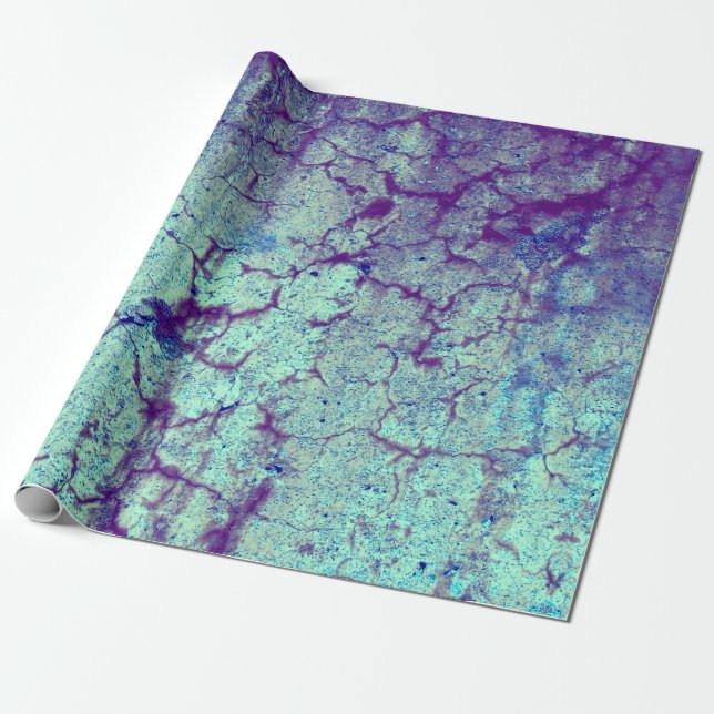 Vintage Antique Purple Teal Grunge Texture Wrapping Paper (Unrolled)