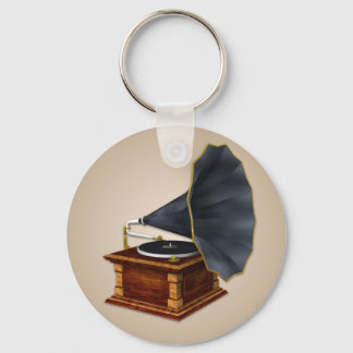 Vintage Antique Record Player Keychain