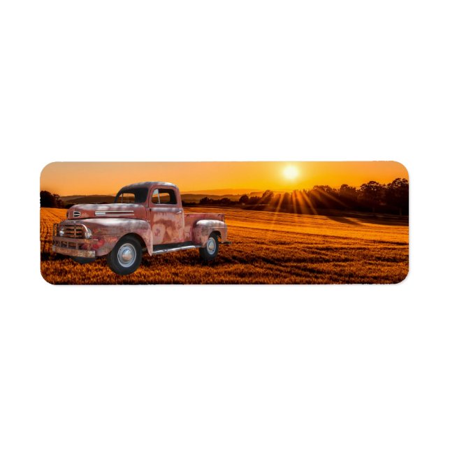 Vintage Antique Red Truck Label (Front)