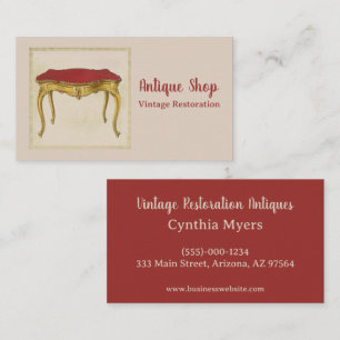 Vintage Antique Restoration Furniture Shop Business Card