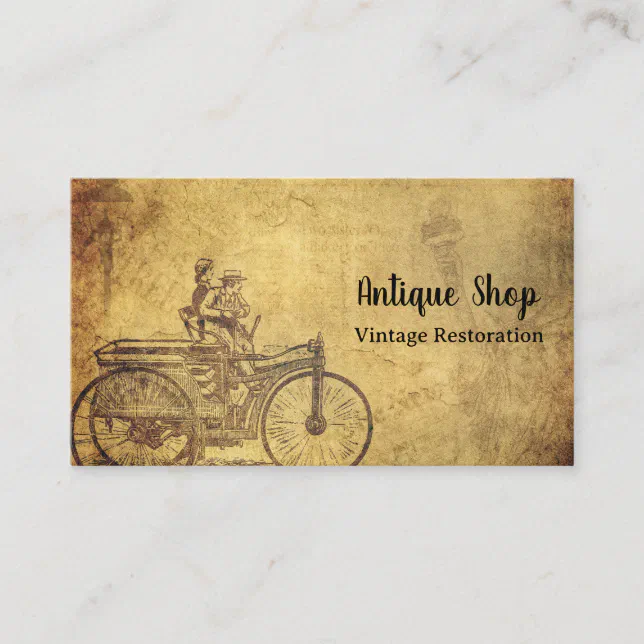 Vintage Antique Restoration Shop Bicycle Business Card Zazzle