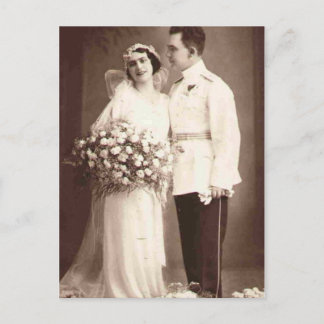 Vintage Antique Romantic Bride and Groom Photos Postcard