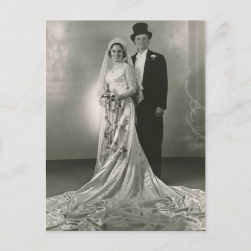 Vintage Antique Romantic Bride and Groom Photos Postcard