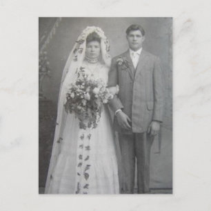 Vintage Antique Romantic Bride and Groom Photos Postcard