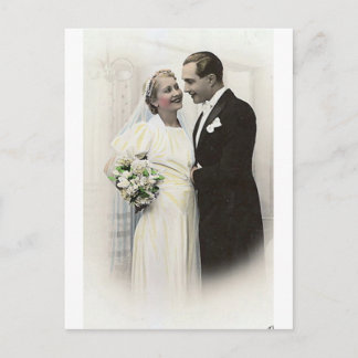 Vintage Antique Romantic Bride and Groom Photos Postcard