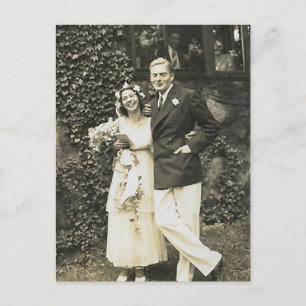 Vintage Antique Romantic Bride and Groom Photos Postcard