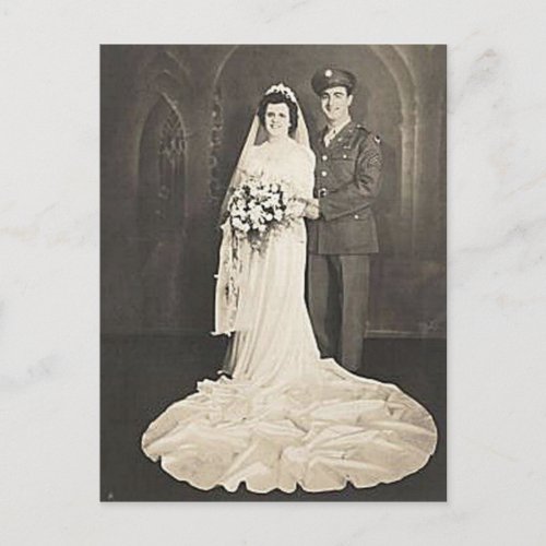 Vintage Antique Romantic Bride and Groom Photos Postcard