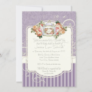 Vintage Antique Roses Floral Bouquet Modern Swirls Invitation
