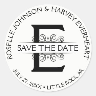 Vintage Antique Round Circular Save The Date Classic Round Sticker