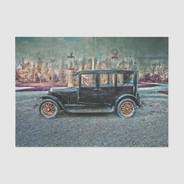 Vintage Antique Rustic Black Old Aged Car Tissue Paper | Zazzle
