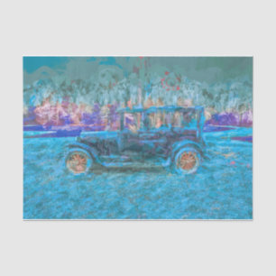 Vintage Antique Rustic Blue Teal Green Purple Car Tissue Paper