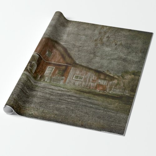 Vintage Antique Rustic Old Red Texture Barn Wrapping Paper