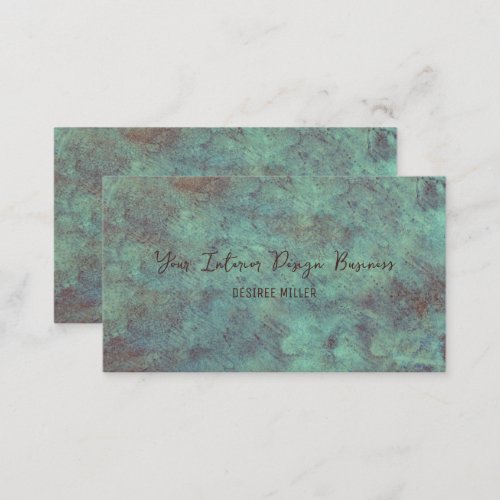 Vintage Antique Rustic Teal Brown Texture Business Card