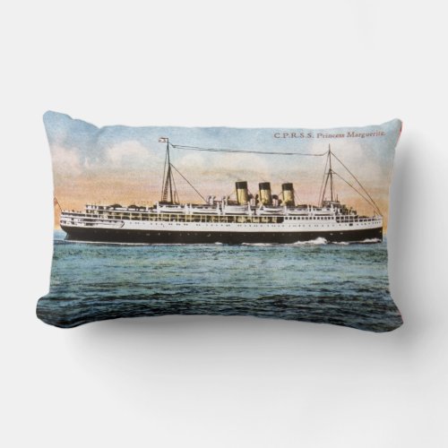 Vintage Antique Sailing Ship Princess Marguerite Lumbar Pillow