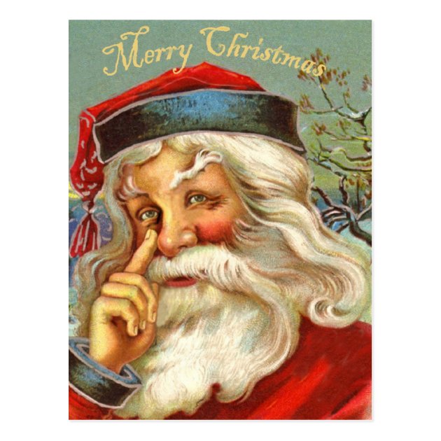 Vintage Antique Santa Christmas Postcard