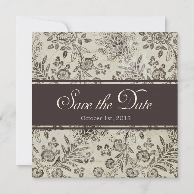Vintage Antique Save the Date Floral Custom (Front)