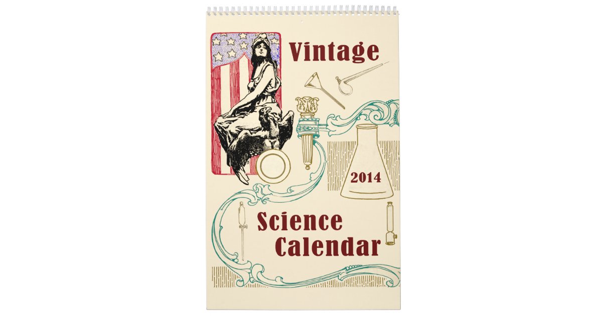Vintage Antique Scientist American Invention Calendar