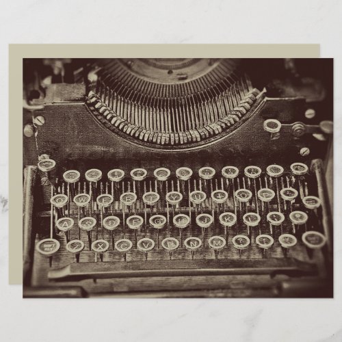 Vintage Antique Sepia Tone Typewriter Decoupage