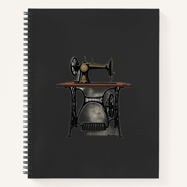 Vintage Antique Sewing Machine Notebook (Front)