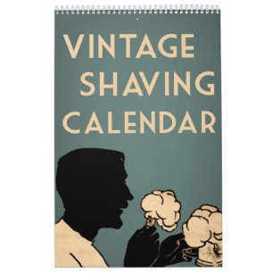 Vintage Antique Shaving Modern Men Ads Colorful Calendar