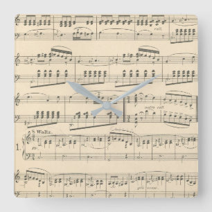 Vintage Antique Sheet Music Wall Clock