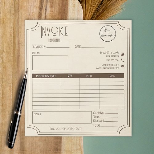 vintage antique small business invoice receipt notepad