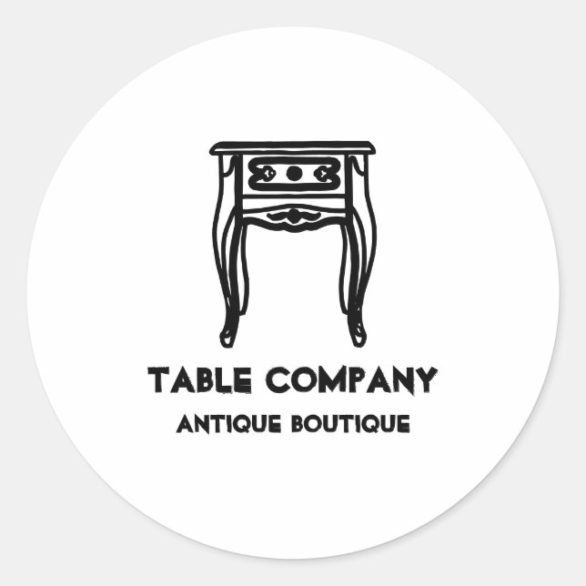 Vintage Antique Table Classic Round Sticker (Front)