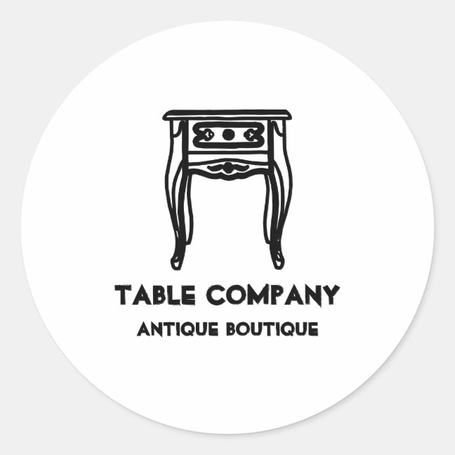 Vintage Antique Table Classic Round Sticker